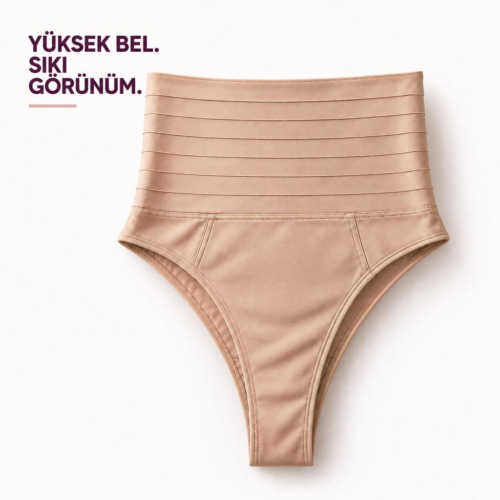 Lioraform Bel İncelten Görünüm Sunan Katmanlı Yüksek Bel String Külot – Ten Rengi