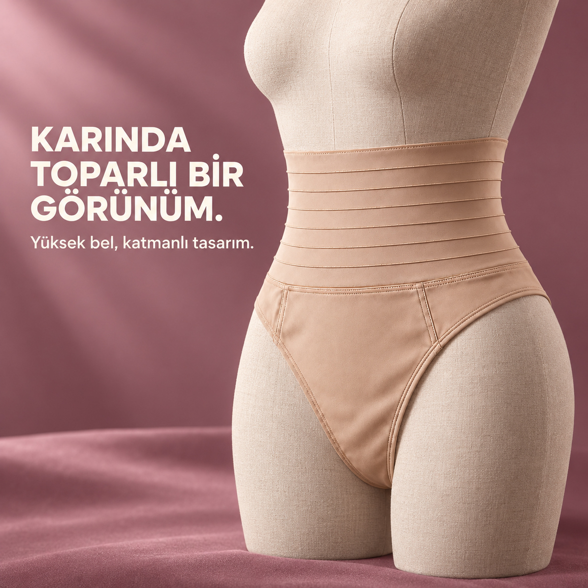 Lioraform Bel İncelten Görünüm Sunan Katmanlı Yüksek Bel String Külot – Ten Rengi